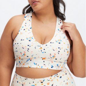 On-The-Go Midi Medium Impact Sports Bra - XXL, terrazzo print